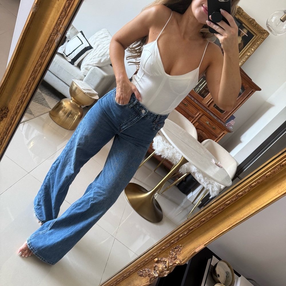 Zara White Spaghetti-Strap Bodysuit